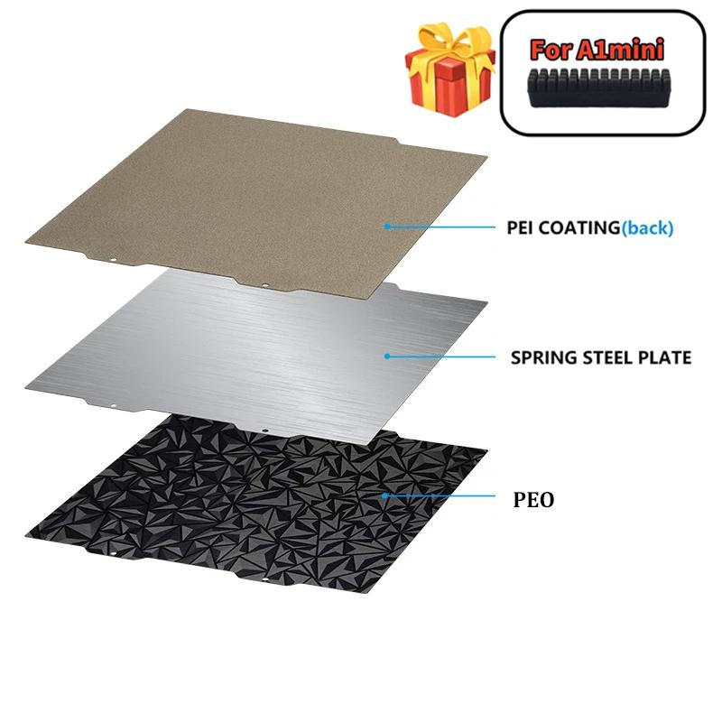 184x184mm For Bambu Lab A1 Mini Build Plate H1H PEY PEO PET PEI Smooth Textured Bambulabs Bed Spring Steel Sheet Pei Sheet