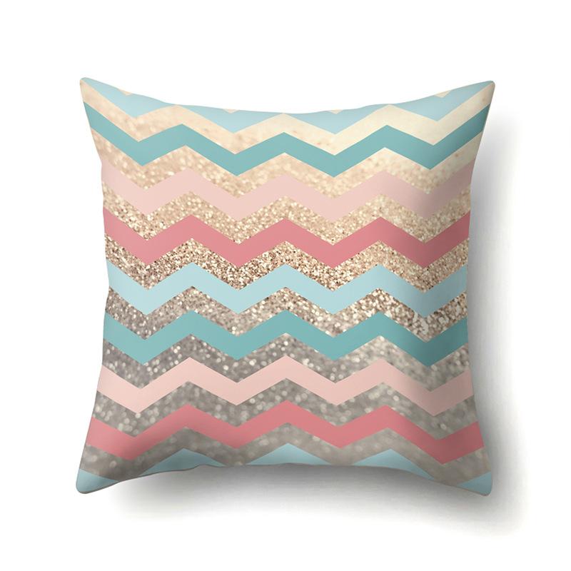 Nordic Pillow Ins Style Polyester Pillow Case Car Decoration Home Printed Car Waist Cushion Pillow Case