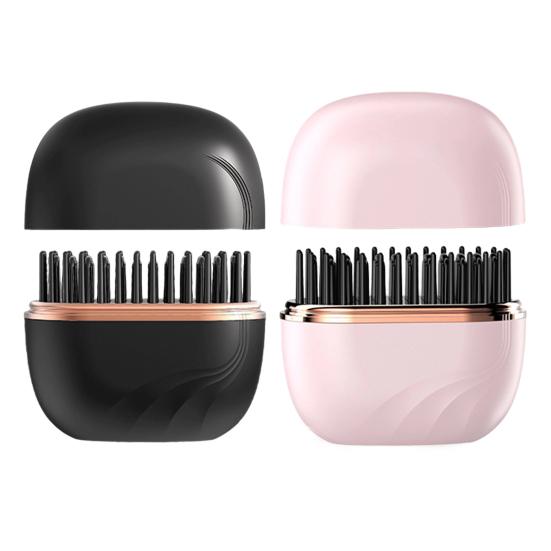 Мини выпрямитель-щетка для волос, перезаряжаемый, портативный, 3 режима контроля температуры, для всех типов волос, быстрое нагревание, защита от ожогов, безопасная расческа, дружелюбный подарок