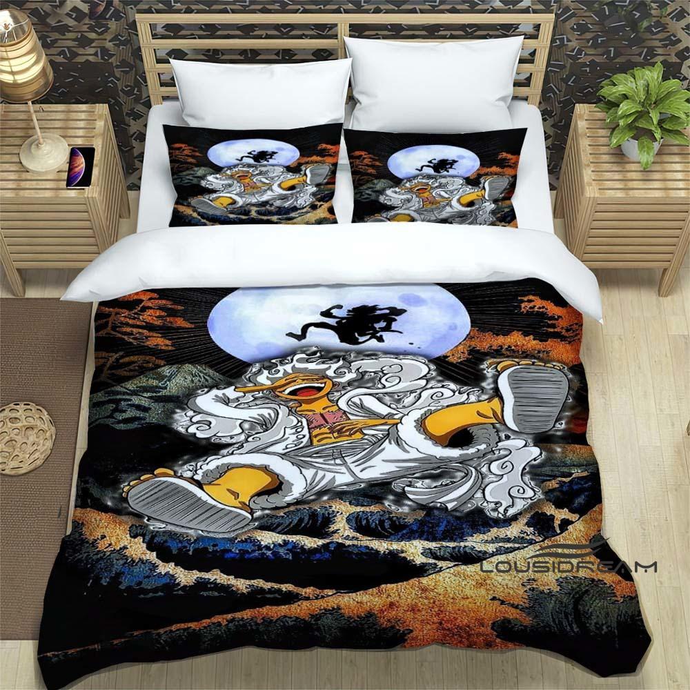 ONE PIECECartoon Monkey D. Luffy bedding set (duvet cover and pillowcases), extra-large/large size, machine washable, a holiday