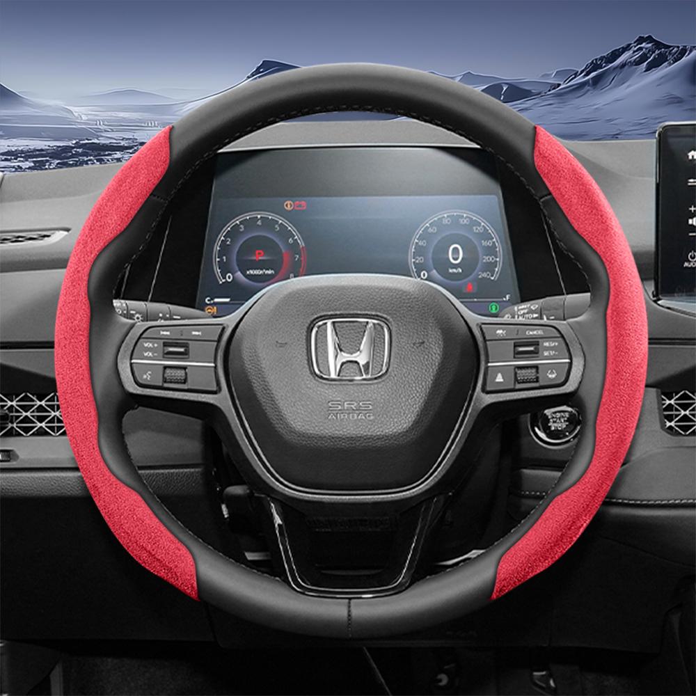 Подходит для Honda Спортивная крышка рулевого колеса из замши с раздельной защелкой для Cr-V Civic Hr-V Zr-V Vezel City Amaze Fit Jazz Accord