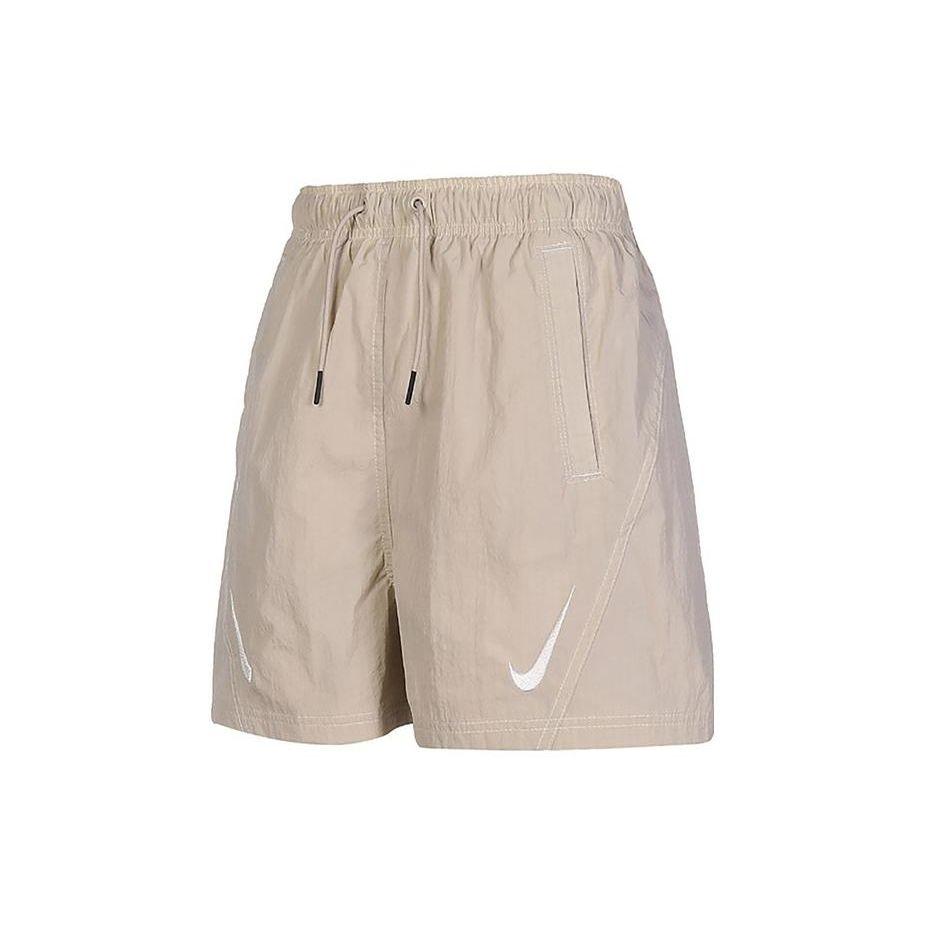 Nike Спортивные шорты с логотипом Swoosh Pattern Drawstring Solid Regular Shorts Women Shorts Khaki DD5593-206