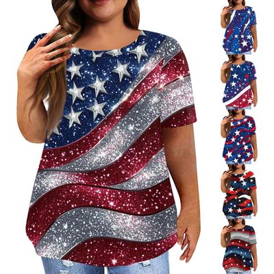 Женская футболка большого размера, повседневный топ с коротким рукавом и круглым вырезом, с принтом тай-дай