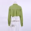 Womens Relaxed Fit Asymmetrical Patchwork Shirt Long Sleeve Office Blouse Cotton Blend