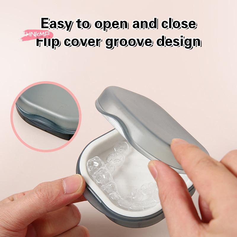 Портативный контейнер для хранения зубных протезов для пожилых людей, контейнер для невидимых брекетов и ортодонтических ретейнеров, пылезащитный контейнер с крышкой для искусственных зубов