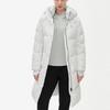 Fila Athletics Series Basic Hooded Warm Solid Long Down Jacket Women Outerwear Jade-White A11W242908F-WT