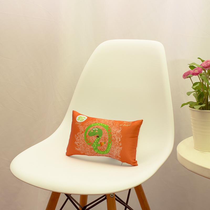 Двенадцать знаков зодиака, сатиновый принт, подголовник для автомобиля, мультяшный, удобный, подушка для поясницы из ПП-хлопка, домашняя подушка