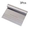 3pcs Stainless Steel Dough Scraper Chopper 6in×4.7in Bench Pastry Cutter with Scale for Bread Pizza Baking Kitchen Gadget 1