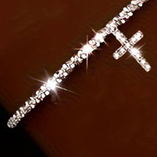 Женский браслет с мерцающей поверхностью и подвеской, регулируемая длина, блестящий серебряный цвет, запястье