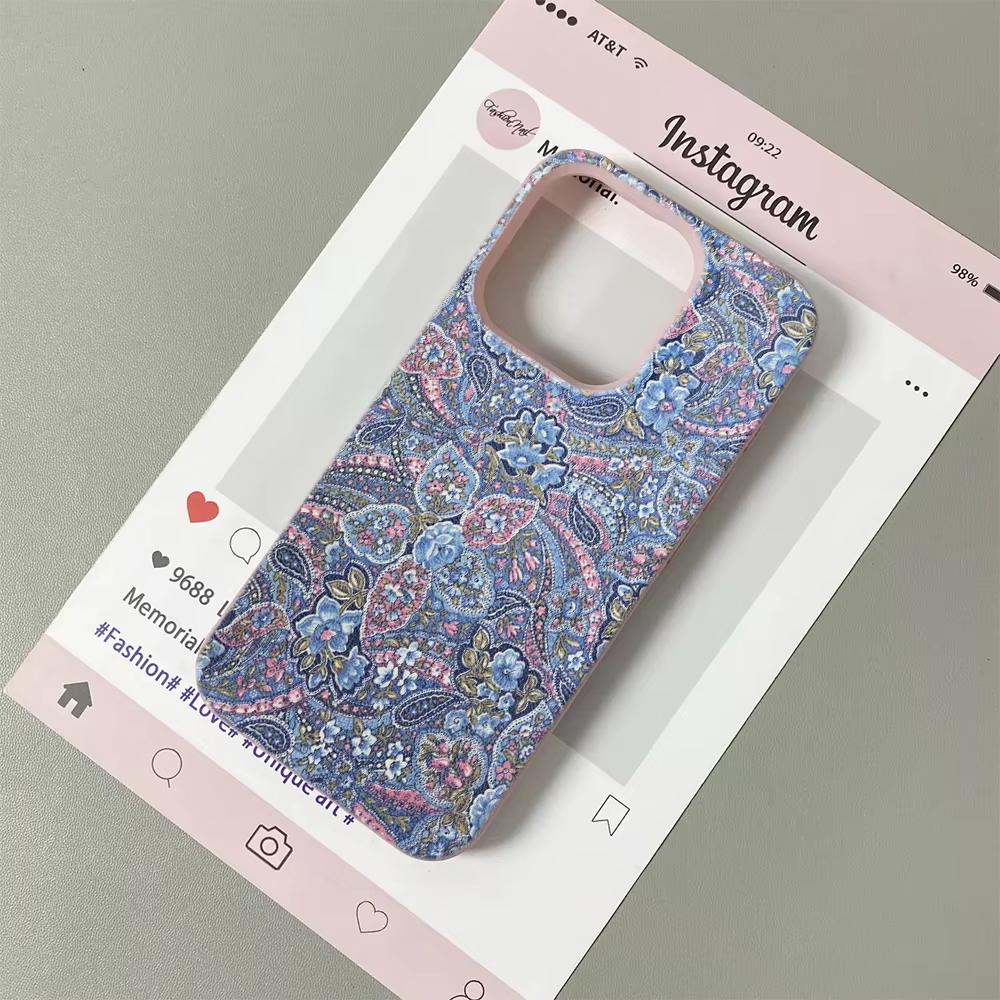 Vintage Style Floral Mural Pattern Silicone Phone Case For iPhone 17 Pro 17Air 13 16 15 14 12 11 Pro Max Soft Bumper Cover Funda