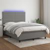 VidaXL Slatted Bed Base with Mattress and LED, Upholstered Bed, Double Bed, Adult Bed for Interior Bedroom, 3134950