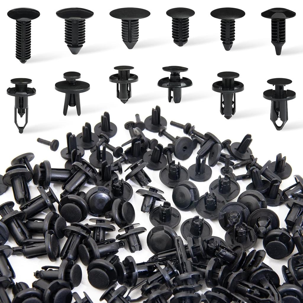 240 Pcs Car Bumper Retainer Clips Plastic Rivets Fasteners Push Retainer Kit - 12 Most Popular Sizes Auto Push Pin Rivets Set -Door Trim Panel Fender