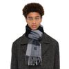 Velsey Wool 100% Check Muffler [Thames Grey]