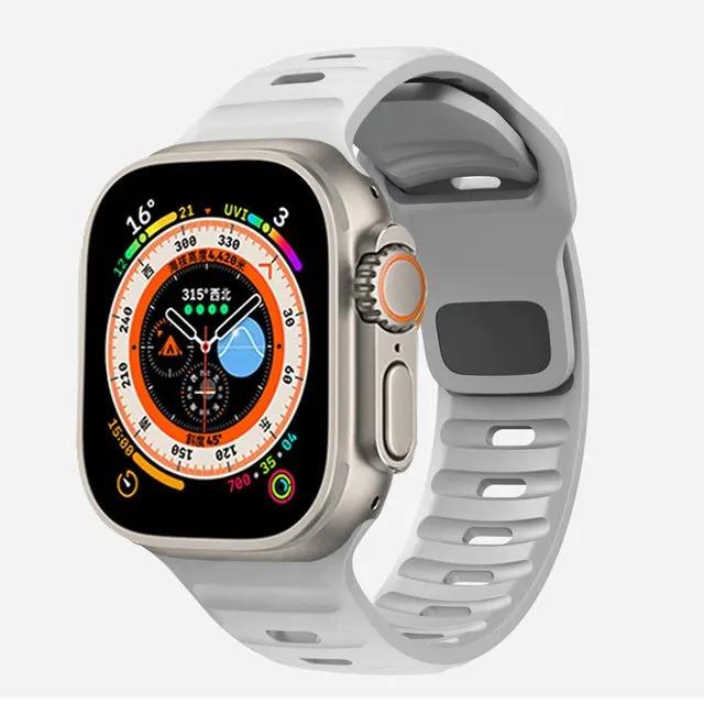 Soft Silicone Strap Compatible with Apple Watch Band 46/49/45/44/42/41/40/38mm,for iWatch Ultra/11/10/9/8/7/6/SE/5/4/3/2/1 Smart Watch Accessories