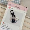 Kawaii Black Cat Little Fish Keychain Cute Cartoon Kitten Acrylic Keyring Couple Key Holder Bag Pendant Hanging Decoration Gifts