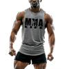 Боксерская майка-жилет Dry Fit Без рукавов для мужчин Повседневная футболка для бега на улице Спортивная майка с узором Фитнес Мужская одежда топ
