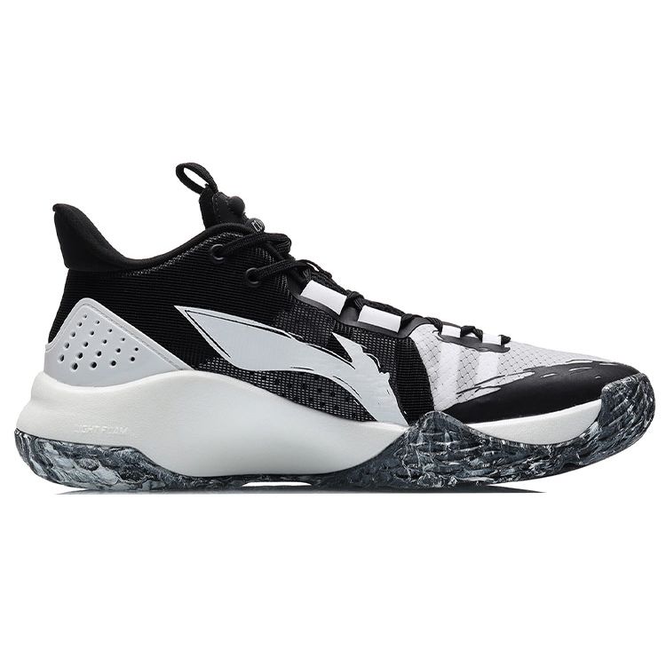 Кроссовки для баскетбола Li Ning Combat Low Shock Absorbing Non-Slip, износостойкие, мужские, черные, белые ABPR027-3