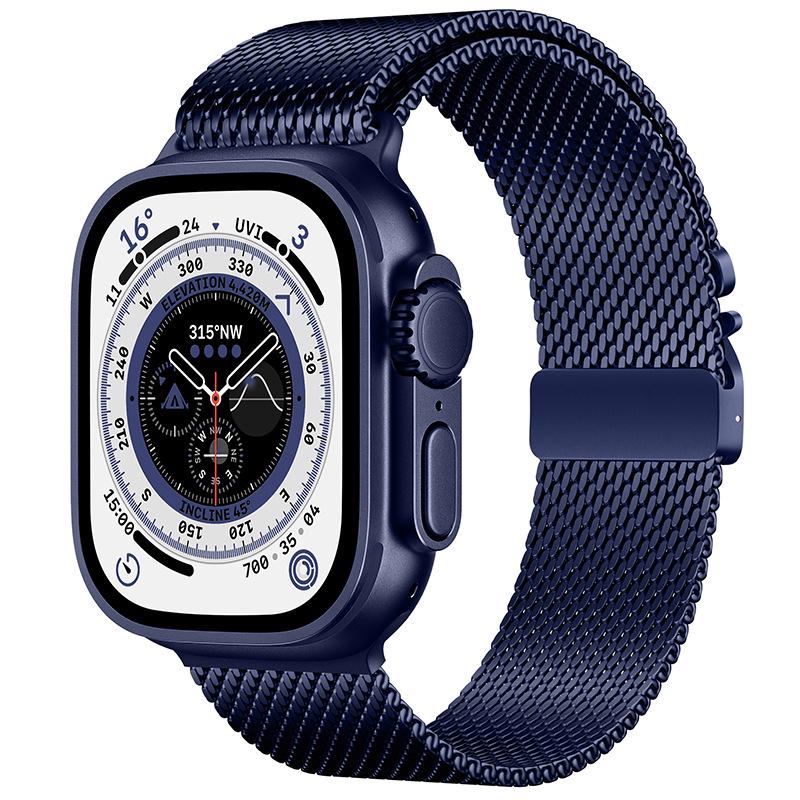 Совместимо с Apple Watch 11: Пряжка-парашют Миланский ремешок из нержавеющей стали, Металлический ремешок Ultra 3