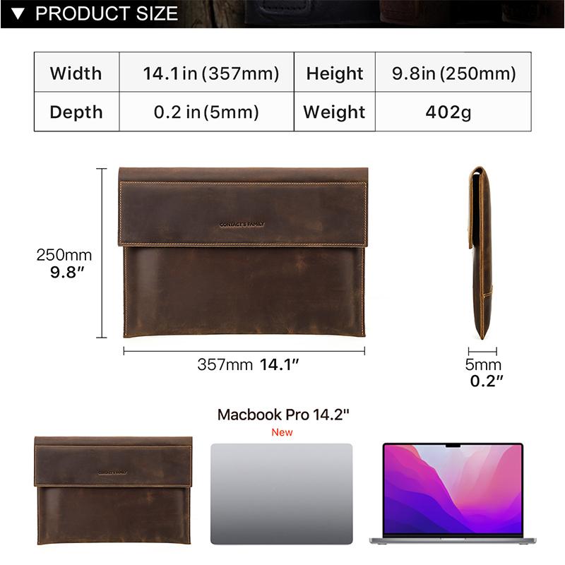 Чехол для ноутбука из натуральной кожи для MacBook 14,2/16,2 дюйма, 2021 г.