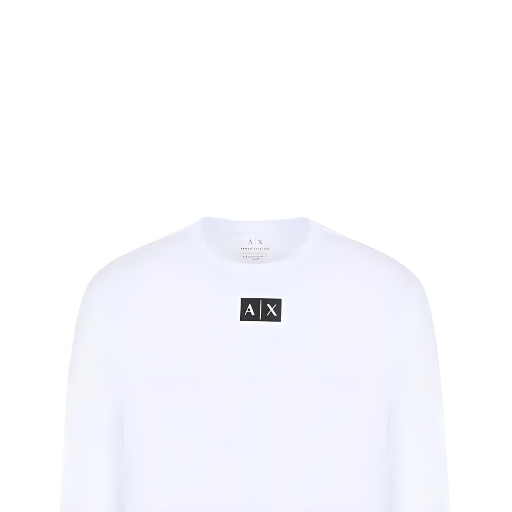 Armani Exchange Мужская футболка с принтом букв, круглым вырезом, длинным рукавом, топ Белый 6RZTCB-ZJ9TZ-1100