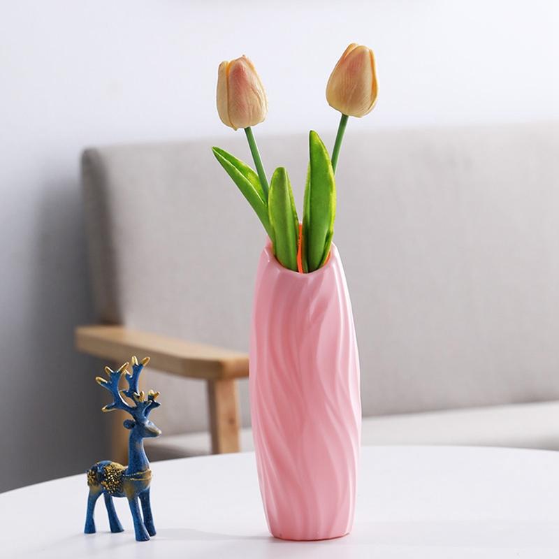 Nordic Style Flower Vase Living Room Decoration Ornaments Modern Origami Plastic Vases Pot For Flower Arrangements Home Decor