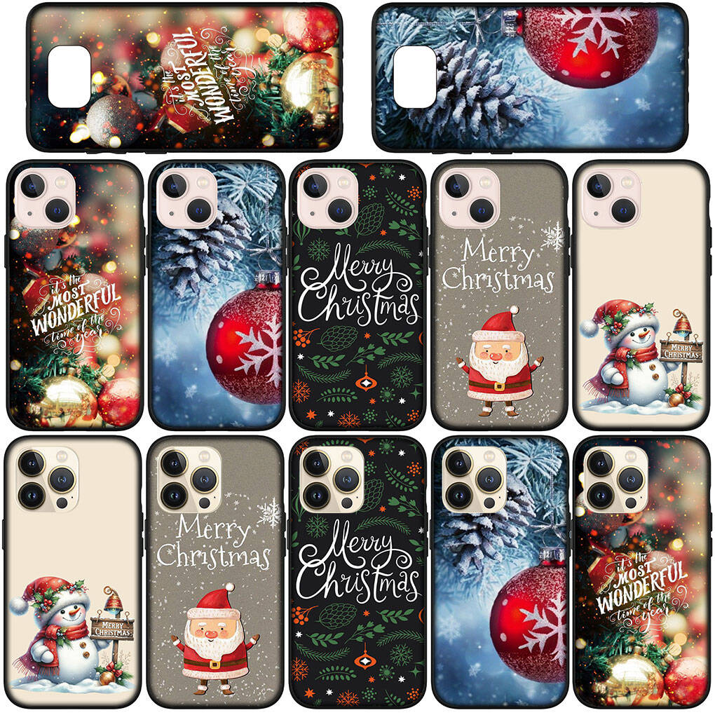 Phone Case for iPhone 17 16 15 Plus Huawei P30 P20 Lite Redmi Note 14 12 11 13 Pro Max OPPO A60 A80 A40 A18 A38 A54 Snowman Merry Christmas Tree Cover