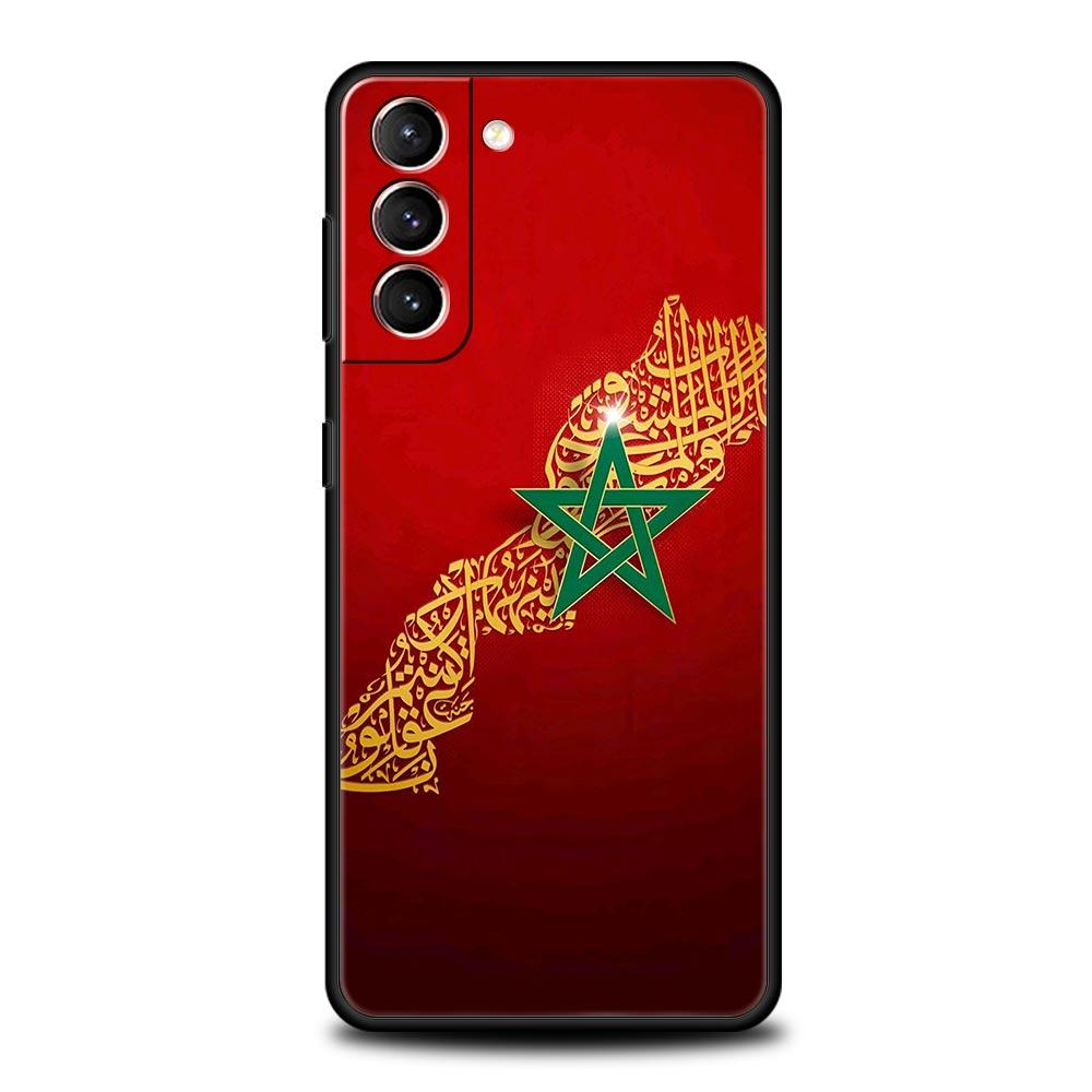 Марокканский Флаг Марокко Паспорт Марокко Чехол для Телефона Для Samsung Galaxy S26 Ultra S25 Plus S24 FE S23 S22 5G S21 S20 Черный Мягкий