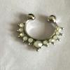 Unisex Cool Punk U Shape Geometric Rhinestone Bear Nose Cuff Fake Nose Ring Nose Stud Body Jewelry