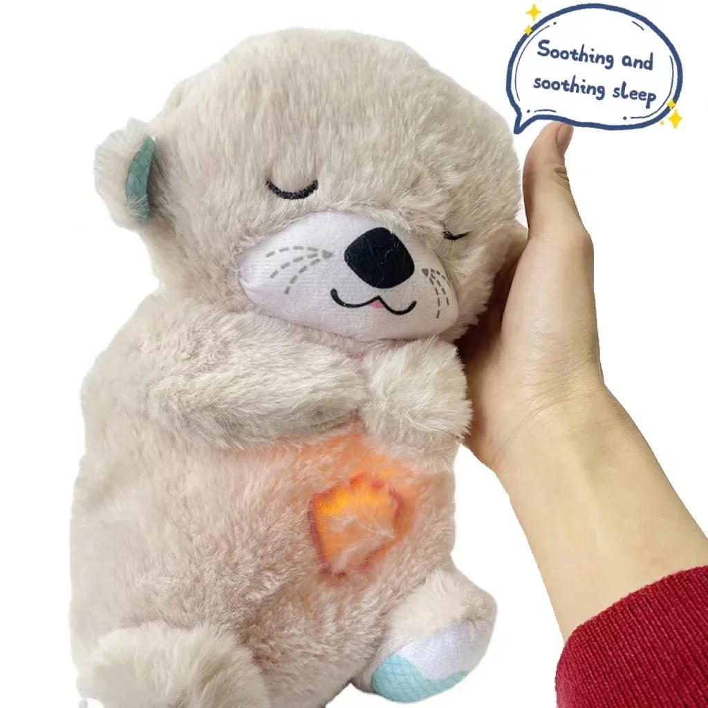 Breathing Rabbit Toy Baby Soothing Koala Plush Doll Baby Kids Soothing Music Baby Sleeping Companion Sound and Light Doll Toys
