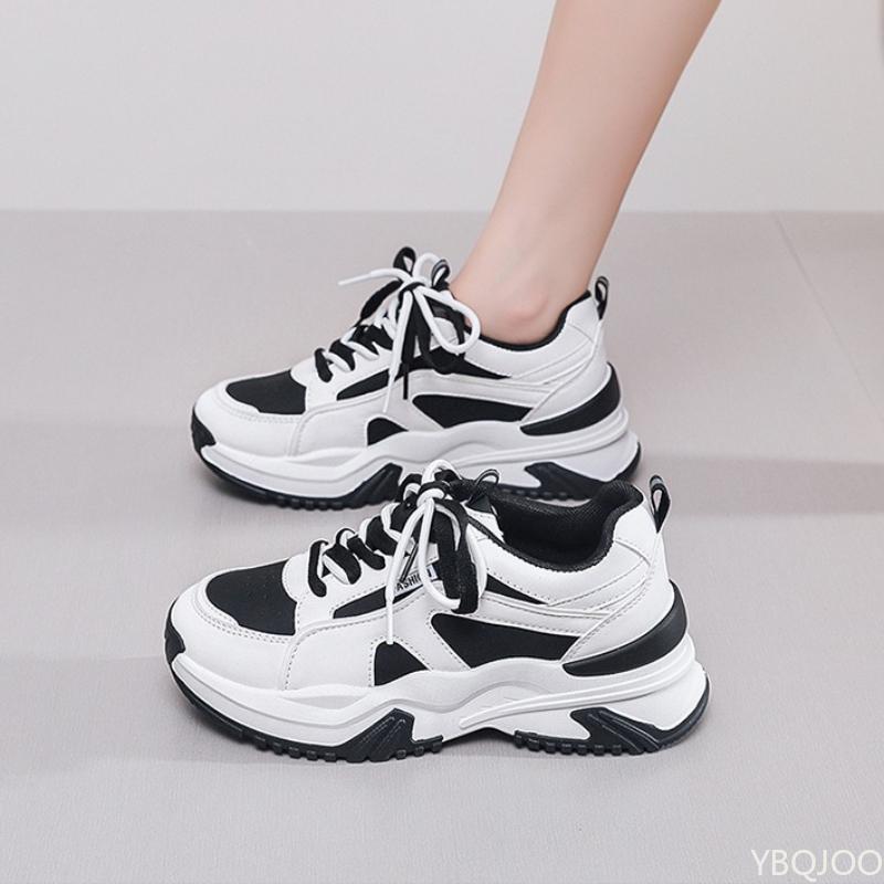 Мода Весна Осень Новый Стиль Женская Вулканизированная Обувь Дышащие Кроссовки На шнуровке Женская Повседневная Обувь Классическая Массивная Женская Обувь