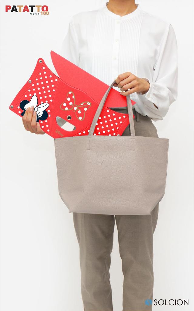 PATATTO180 Складной стул Disney Вместимость Легко складывается Patatto Disney в [SOLCION Official] (Минни Красная) [Вес 100 кг] Нести, Тонко, [Сделано в Японии]