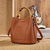 2025 New Genuine Leather Women Handbags Bamboo Handle Single-shoulder Messenger Bucket Bag Luxury Small Portable Tote Bags