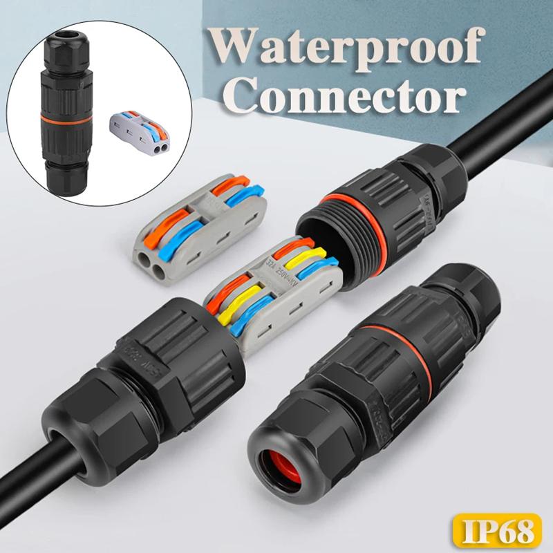 Новый 2/1PC IP68 водонепроницаемый соединительный провод быстроразъемный соединитель 2/3 Pin паяльник светодиодная лампа проводка наружная водонепроницаемая клемма