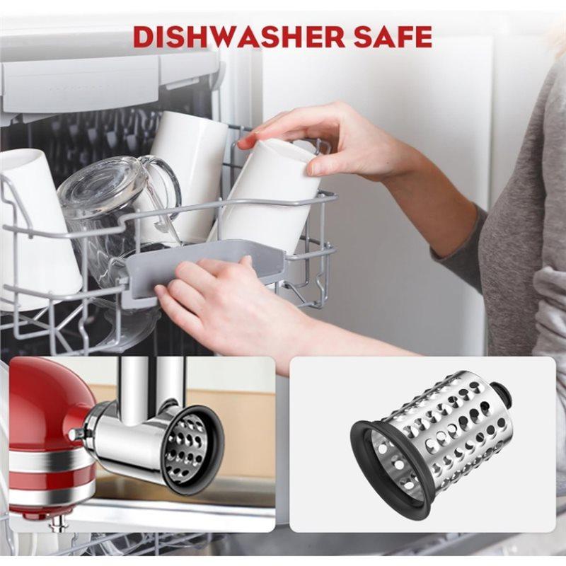 A25F - Насадка-слайсер и терка для стационарного миксера Kitchenaid из нержавеющей стали, включая функцию терки для сыра