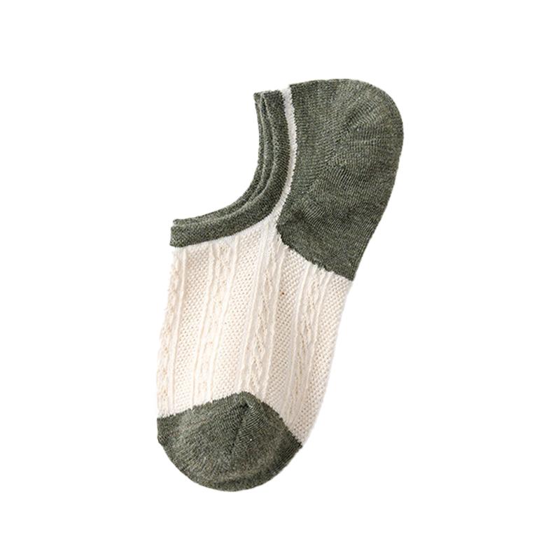 Женские хлопковые носки ярких цветов в стиле ретро, повседневные милые короткие невидимые носки из дышащей сетки, летние