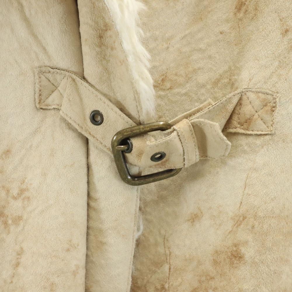 Armani Jeans Пальто длинное из искусственной кожи 6 бежевое Женское Б/у