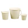 3Pcs Miniature Tin Bucket 1/12 Scale Hanging Small Bucket Multi-purpose Metal Bucket with Handle Dollhouse Accessories