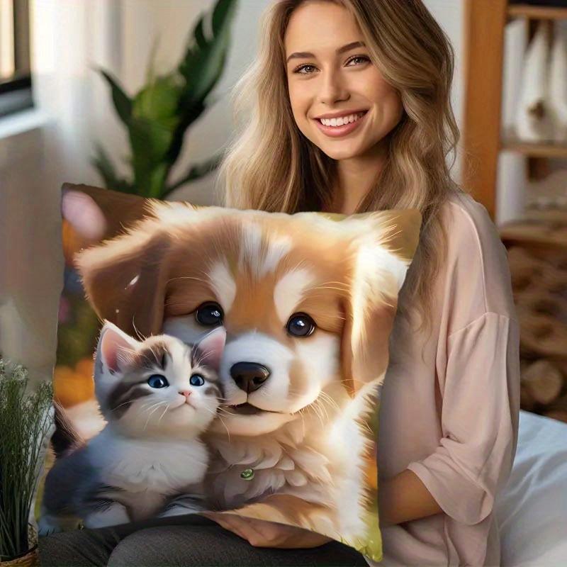 Dog Cat Pillowcase For Sofa, Bedroom, Living Room, Office, Car, Bed And Chair Decor