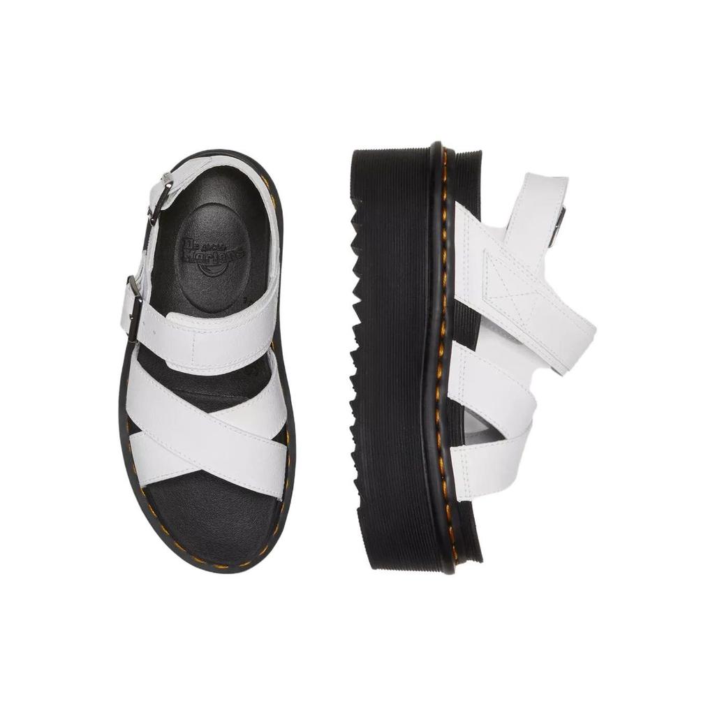 Dr. Martens Leather Thick Sole Open Toe Fashion Sandals Women Sandals White 30717100