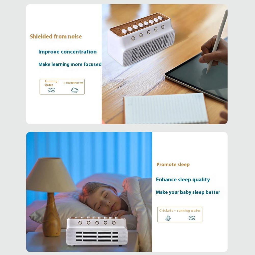 DIY White Noise Speaker with 8 Nature Sounds Portable BT Speaker Timer White Noise Sleep Machines for Home Creative Gift