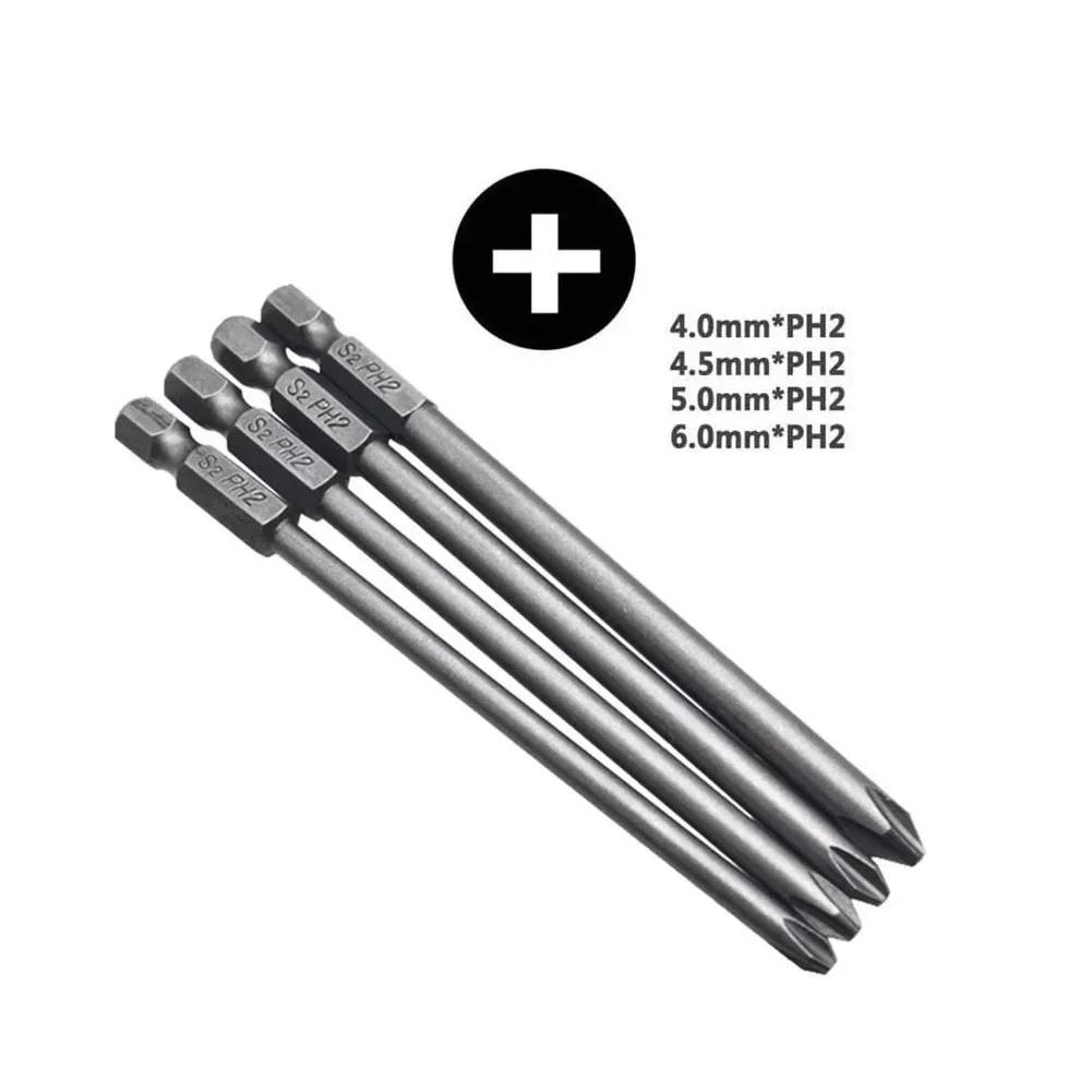 4 шт. 1/4-дюймовые шестигранные биты для отвертки Torx/Шестигранные/Крестовые/Щелевые биты для отвертки Магнитные инструменты для водителя 3 мм/4 мм/5 мм/6 мм Ручные инструменты