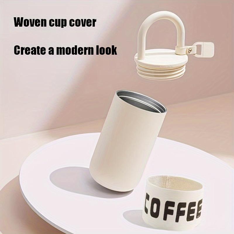 Кофейная чашка из нержавеющей стали, портативный изолированный чайник с ремнем для переноски - подходит для кемпинга на открытом воздухе, езды на велосипеде, спорта и фитнеса