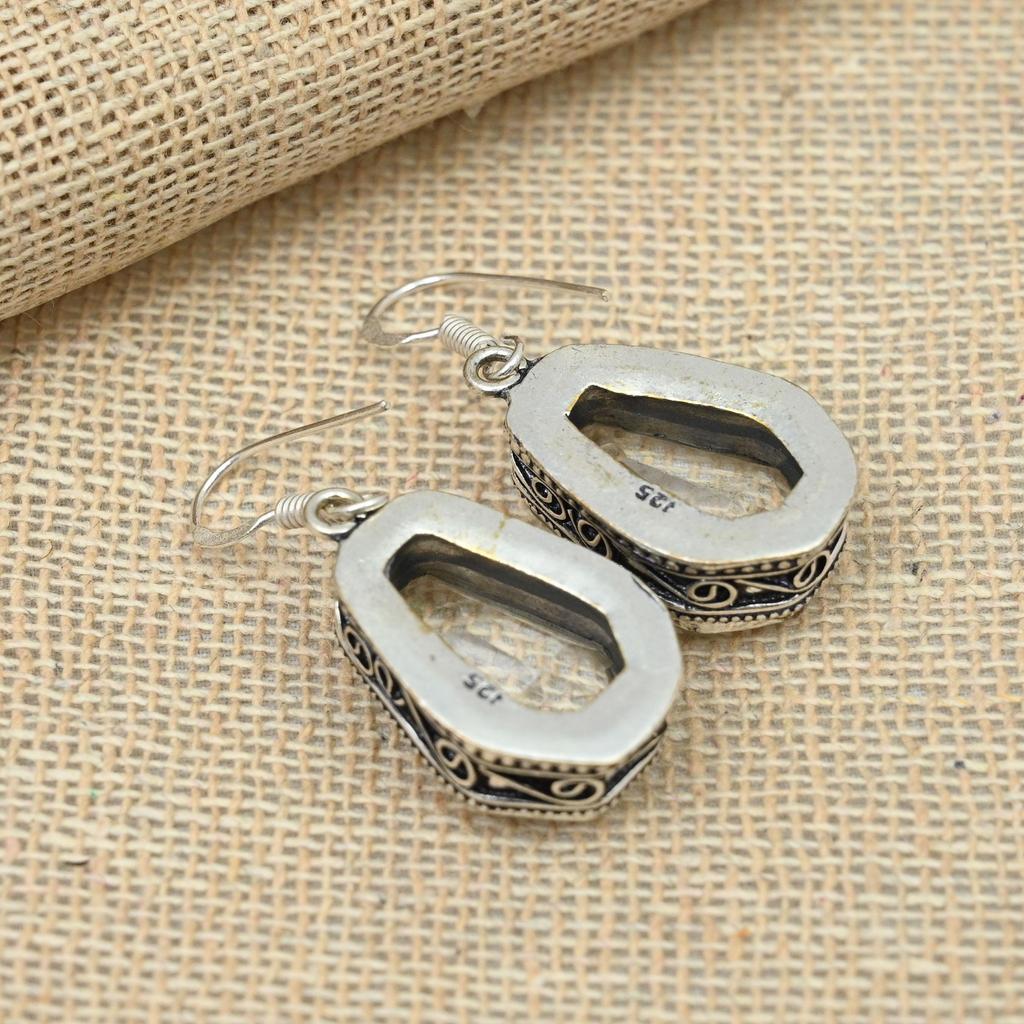 Белый топаз, драгоценный камень, стерлинговое серебро 925 пробы, серьги ручной работы, ювелирные изделия, изысканный подарок для нее