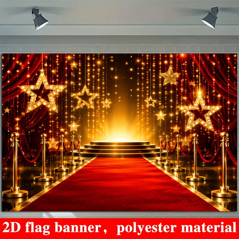 2D flat flags red carpet award podium theme background cloth with red curtainszyc