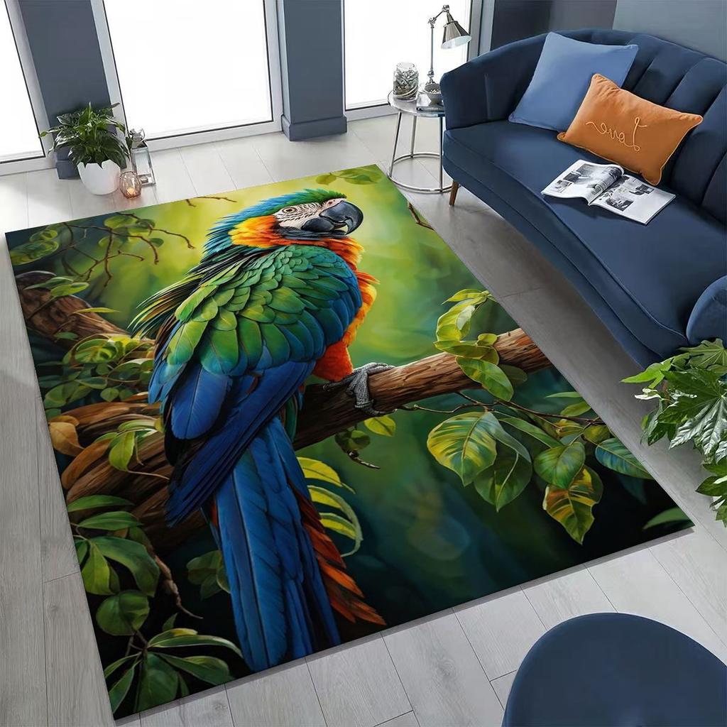 Красочный тропический попугай ара, натуральное искусство птиц, ковер для спальни, гостиной, дивана, домашний коврик для двери, декор, большой нескользящий коврик для пола