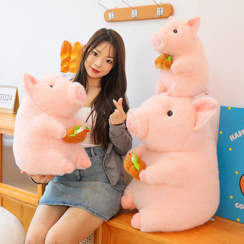 Hamburger Pig Doodle Doll Plush Toy Girl Child Sooth Cute Greedy Gifts Doll