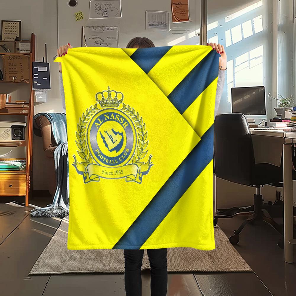 Al Nassr FC Print Flannel Blanket, High quality Comfortable for All Seasons, Home Decor, Warmth and Comfort