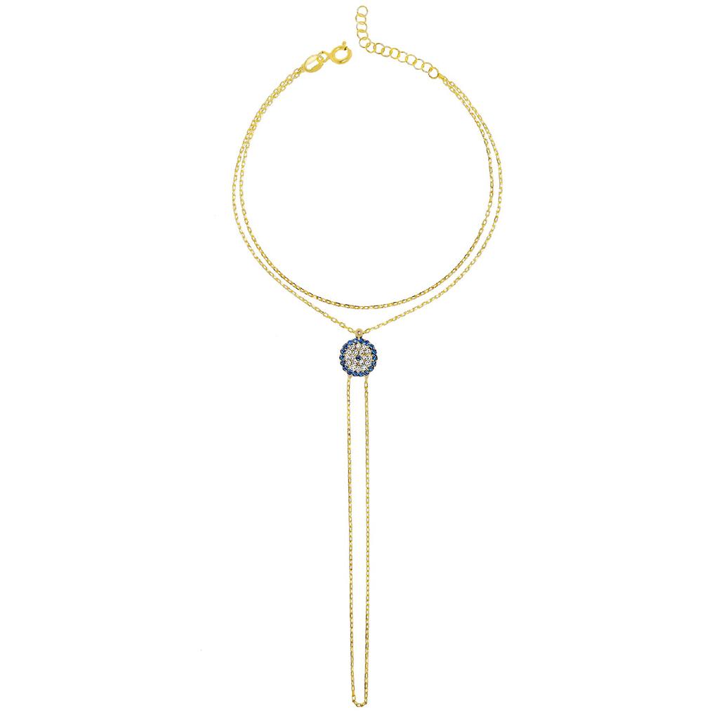 925 Sterling Silver Shahmaran With Gold Plated Evil Eye