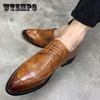 Leather Formal Oxford Men Shoes Lace Up Pointed Toe Business Office Work Dress Shoes Male Footwear