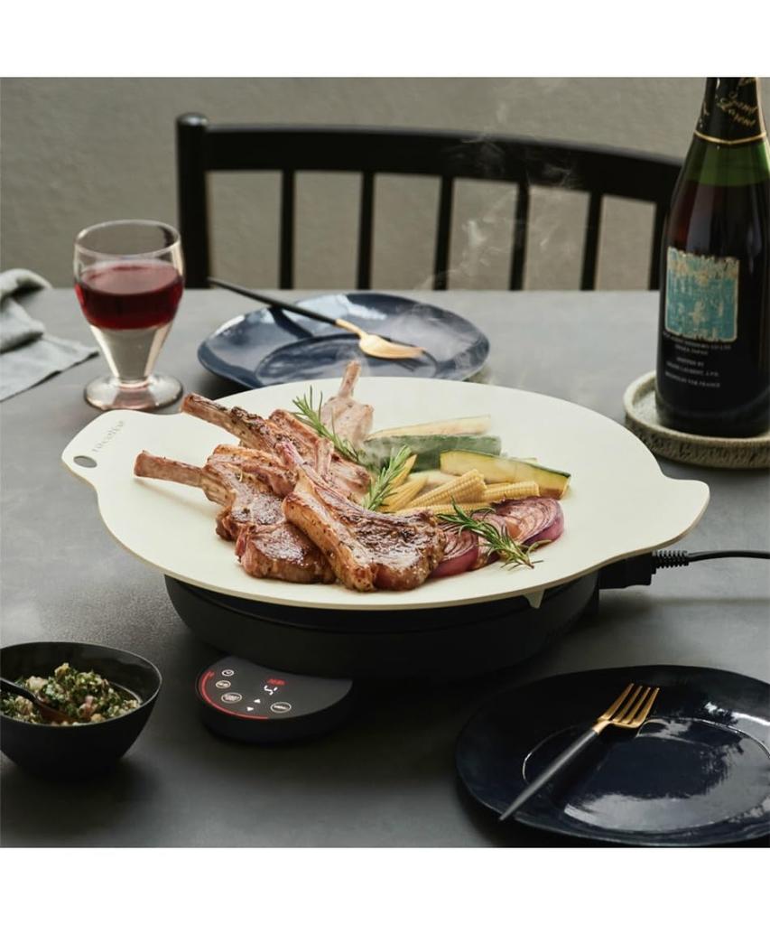 Recolte Tabletop IH Cooking IH Cooking Hot 33cm Recipe Book High Power 1200W IH Griddle, Heater, Plate, Stylish, Round, Slim, Diameter, Included,